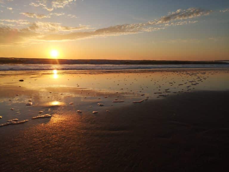 Vue du coucher de soleil depuis le Camping Longeville-sur-Mer.