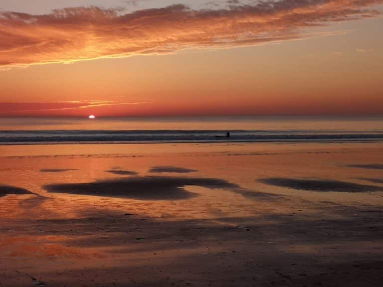 coucher de soleil sur les plages de Vendée